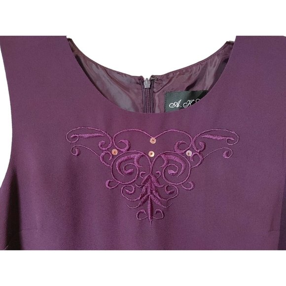 AKC Women s 6 Dress Matching Jacket Eggplant Purple Semi-Formal - Picture 6 of 6